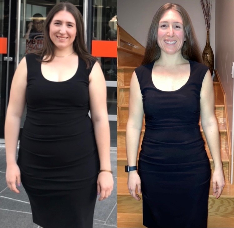 Before and after picture of me