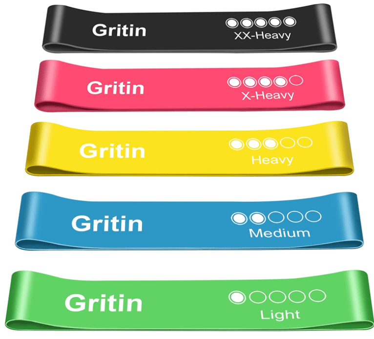 Set of 5 rubber resistance bands - at-home workout equipment for women