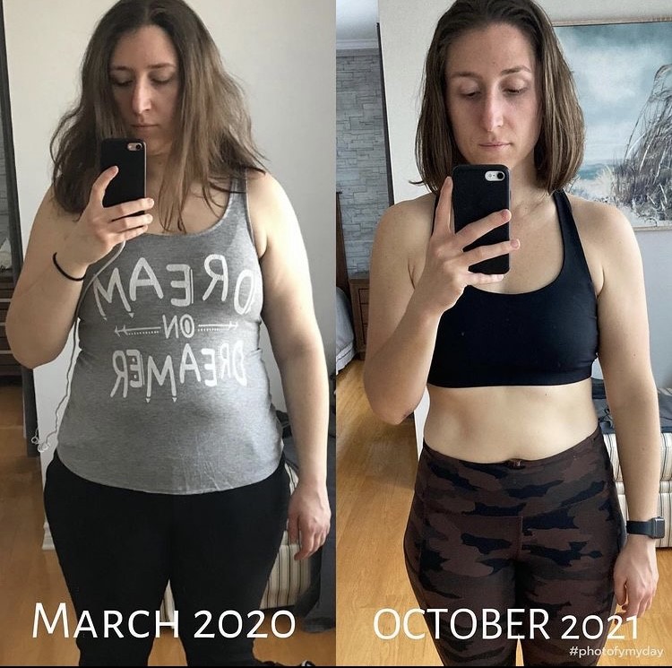 Before and after picture of me